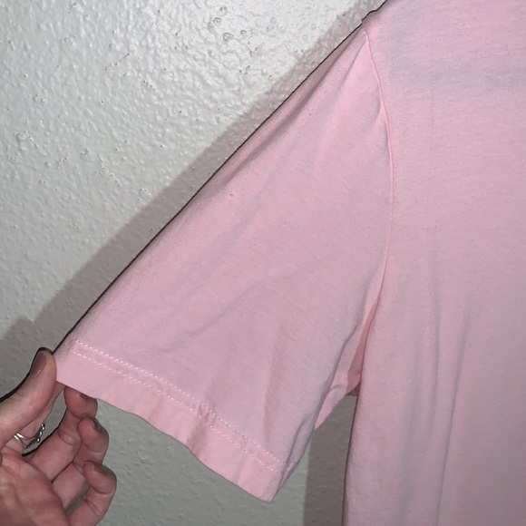 GEORGIA K.  pink cotton shortsleeved T-shirt Sz XL/14 scoop neck Made in Greece - Picture 4 of 7